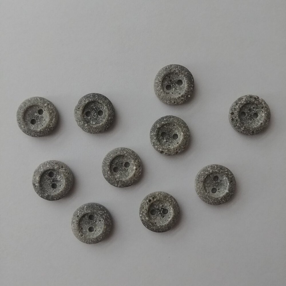 4/$20 Set of 10 salt and pepper grey flecked stone look buttons ten matching